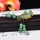 Green Jade Dangling Flower Luck Bracelet Green Jade Dangling Flower Luck Bracelet