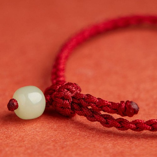 Peace Buckle Jade Lotus Happiness Wealth Bracelet