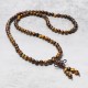 Tibetan Tiger Eye Prayer Mala Bracelet
