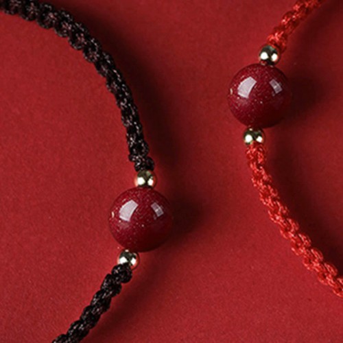 Lucky Cinnabar Bead Red String Bracelet