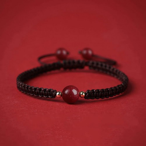 Lucky Cinnabar Bead Red String Bracelet