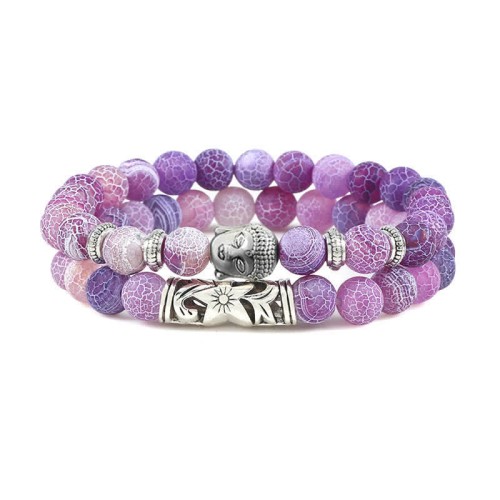 2Pcs Crystal Agate Buddha Protection Bracelet 2Pcs Crystal Agate Buddha Protection Bracelet