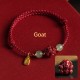 Cinnabar Chinese Zodiac Hetian Jade Bracelet