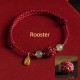 Cinnabar Chinese Zodiac Hetian Jade Bracelet