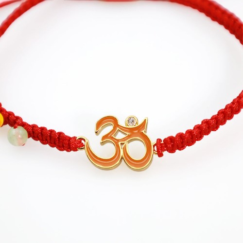 OM Mindfulness Red String Bracelet 