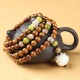 Tibetan Rosewood Lotus Mala Protection Necklace Bracelet