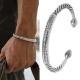 Tibetan Om Mani Padme Hum Heart Sutra Cuff Bracelet