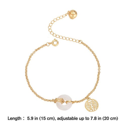 White Jade Double Happiness Bracelet