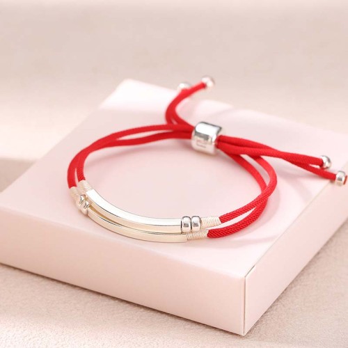 925 Silver Red String Braid Bracelet 925 Silver Red String Braid Bracelet