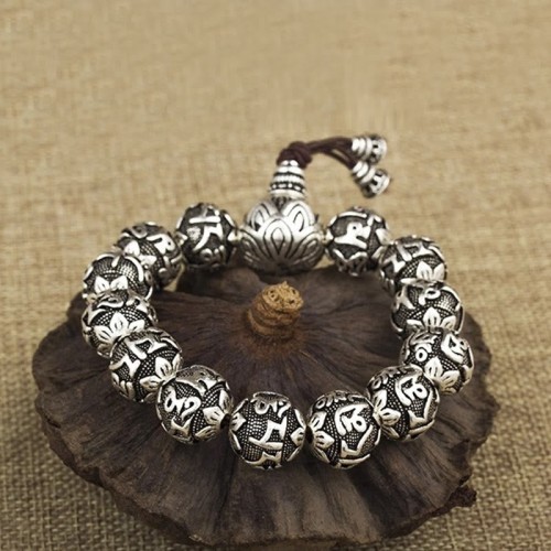 Tibetan Om Mani Padme Hum Alloy Beads Bracelet