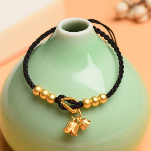 Lily Of The Valley Charm Luck Protection Braided Bracelet