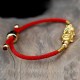 24K Gold-Plated PiXiu Luck Red String Bracelet 24K Gold-Plated PiXiu Luck Red String Bracelet