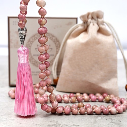 108 Mala Rhodonite Yoga Meditation Bracelet 108 Mala Rhodonite Yoga Meditation Bracelet
