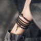 Rainbow Obsidian Ebony Wood Copper Multilayer Bracelet