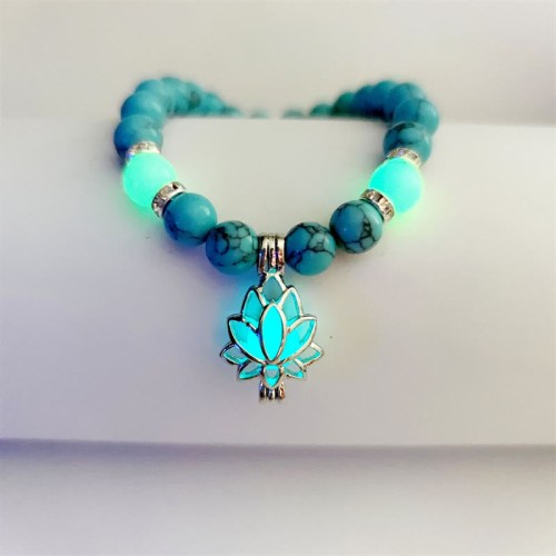 Turquoise Glowstone Lotus Protection Bracelet Turquoise Glowstone Lotus Protection Bracelet