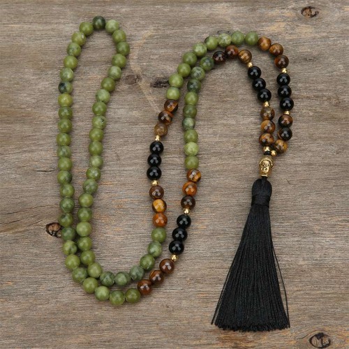 Tibetan Green Jasper Protection Mala Bracelet Tibetan Green Jasper Protection Mala Bracelet