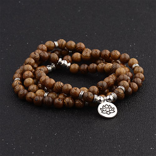 Tibetan Lightning Strike Wood Lotus Buddha Bracelet