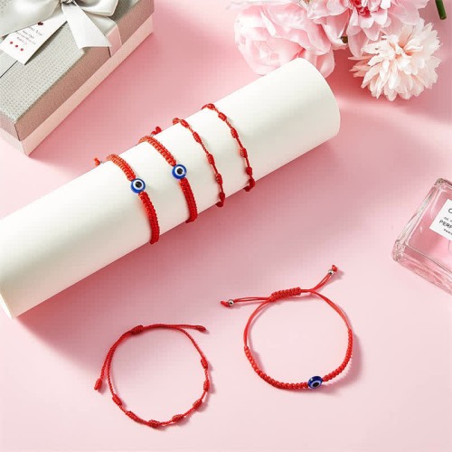 Evil Eye Seven Knot Red String Protection Bracelet Evil Eye Seven Knot Red String Protection Bracelet