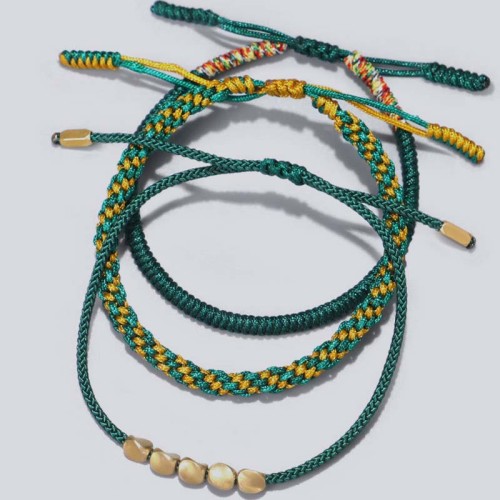 Tibetan Copper Beads Healing Luck Bracelet Set