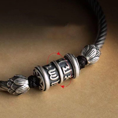 Om Mani Padme Hum Lotus Peace Bracelet