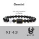 Zodiac Black Onyx Adjustable Bracelet Zodiac Black Onyx Adjustable Bracelet