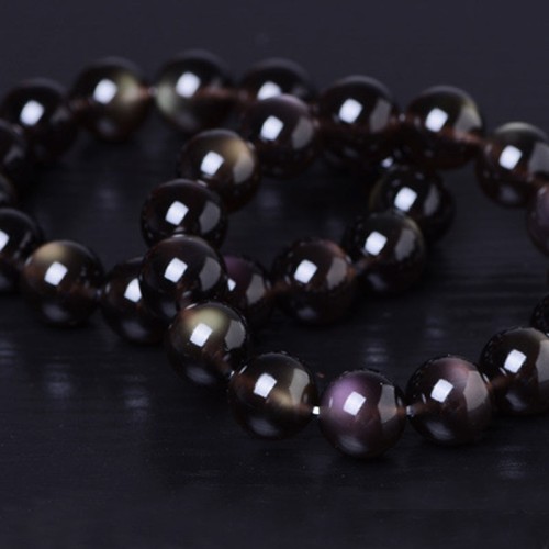 Natural Rainbow Obsidian Positive Bracelet Natural Rainbow Obsidian Positive Bracelet