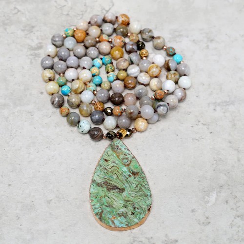 Natural Picasso Jasper Beaded Healing Necklace