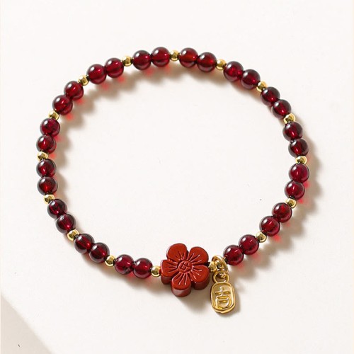14K Gold Garnet Cinnabar Calm Bracelet 14K Gold Garnet Cinnabar Calm Bracelet