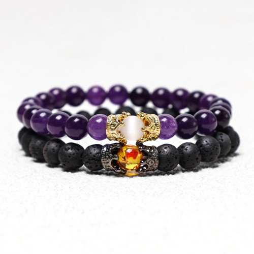 King & Queen Crown Healing Couple Bracelet King & Queen Crown Healing Couple Bracelet