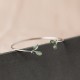 Leaf Pattern Cat Eye Support Cuff Bangle