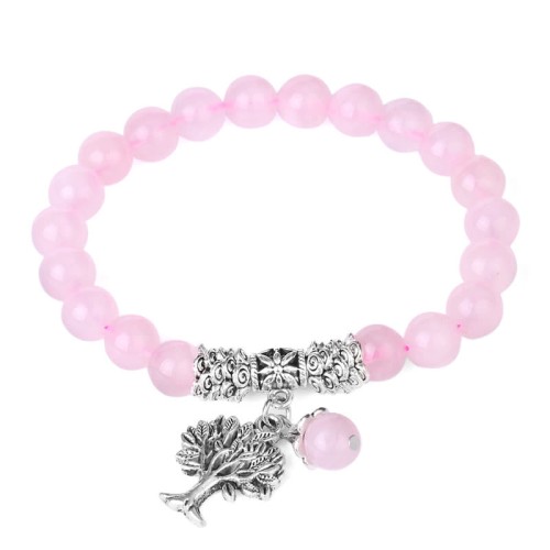 Natural Gemstone Tree of Life Lucky Charm Bracelet