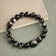 Gold & Silver Sheen Obsidian Lucky Cat Protection Bracelet Gold & Silver Sheen Obsidian Lucky Cat Protection Bracelet