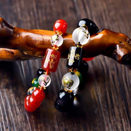 Chinese Zodiac Feng Shui Obsidian Wealth Bracelet