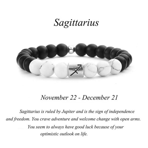 Zodiac Frosted Stone White Turquoise Bracelet Zodiac Frosted Stone White Turquoise Bracelet