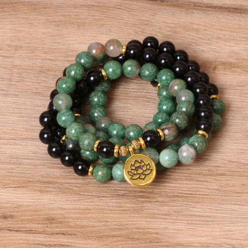 108 Beads Natural Agate Healing Mala Bracelet 108 Beads Natural Agate Healing Mala Bracelet