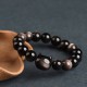 Gold & Silver Sheen Obsidian Lucky Cat Protection Bracelet Gold & Silver Sheen Obsidian Lucky Cat Protection Bracelet
