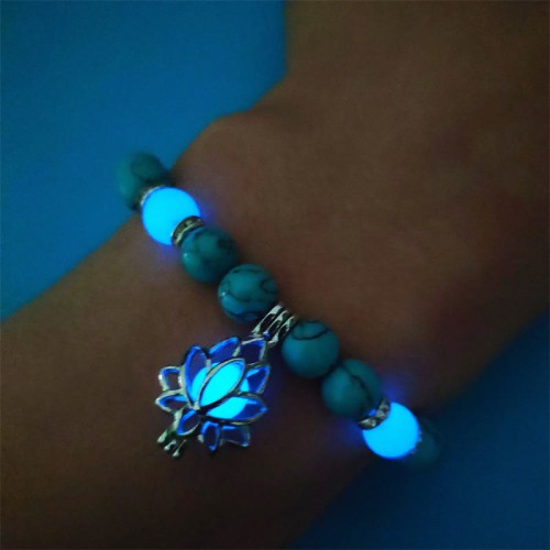 Turquoise Glowstone Lotus Protection Bracelet Turquoise Glowstone Lotus Protection Bracelet