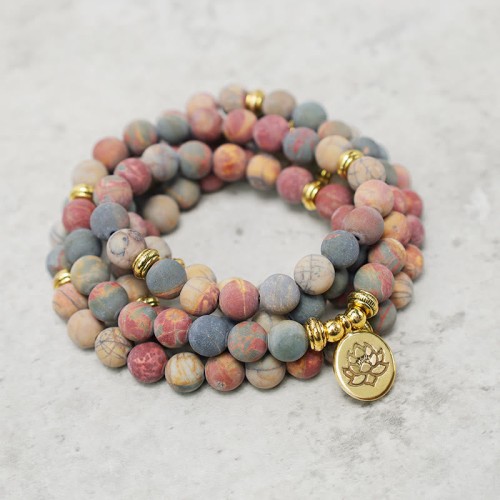 Picasso Jasper Courage Mala Bracelet Picasso Jasper Courage Mala Bracelet