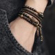 Rainbow Obsidian Ebony Wood Copper Multilayer Bracelet