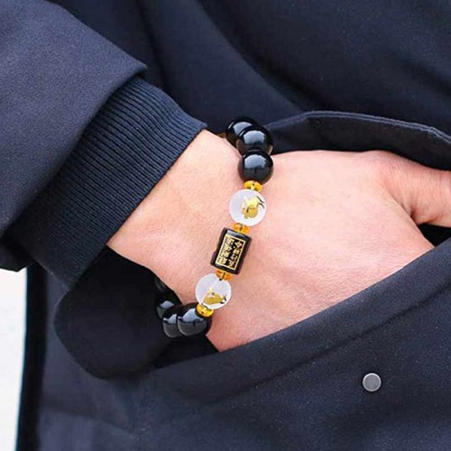 Chinese Zodiac Feng Shui Obsidian Wealth Bracelet