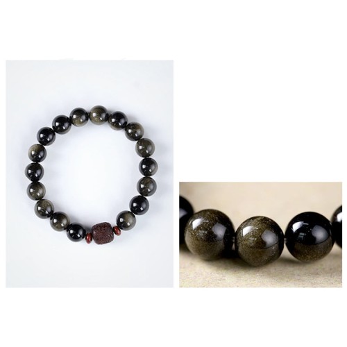 Gold Sheen Obsidian Om Mani Padme Hum Bracelet Gold Sheen Obsidian Om Mani Padme Hum Bracelet