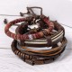 Hemp Cord Wood Beads Leather Bracelet Hemp Cord Wood Beads Leather Bracelet