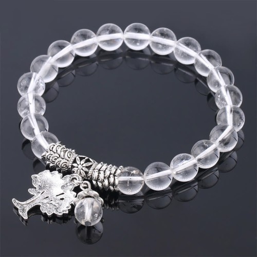 Natural Gemstone Tree of Life Lucky Charm Bracelet