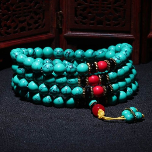 Tibetan Turquoise Healing Mala Bracelet Tibetan Turquoise Healing Mala Bracelet