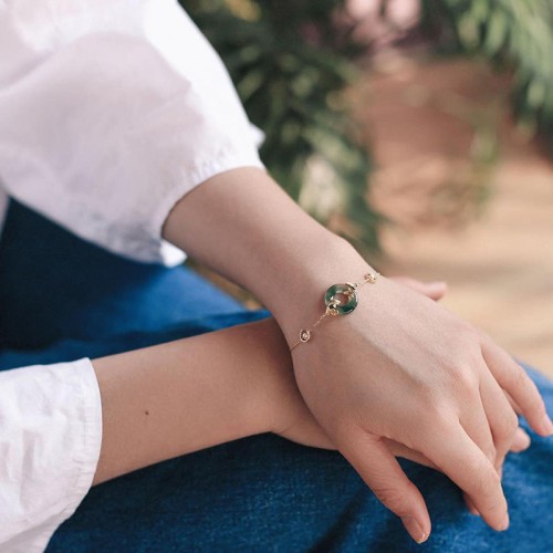 Cyan Jade Koi Fish Healing Bracelet