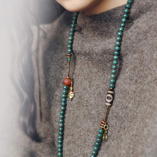 108 Mala Bodhi Seed Dzi Bead Wisdom Bracelet