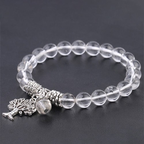 Natural Gemstone Tree of Life Lucky Charm Bracelet