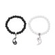 Black Onyx White Turquoise Yin Yang Protection Couple Bracelet Black Onyx White Turquoise Yin Yang Protection Couple Bracelet