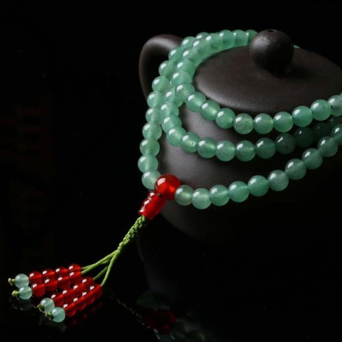 Green Aventurine Red Agate Luck Mala Bracelet Green Aventurine Red Agate Luck Mala Bracelet
