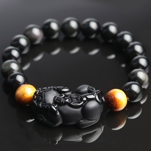 Feng Shui PiXiu Rainbow Obsidian Tiger Eye Wealth Bracelet Feng Shui PiXiu Rainbow Obsidian Tiger Eye Wealth Bracelet